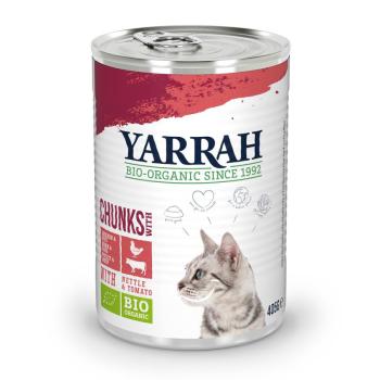 24x405g Yarrah falatkák szószban Bio csirke, bio marha, bio csalán & bio paradicsom nedves macskatáp kép