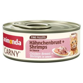 24x60g animonda Carny Adult Fine Fillets csirkemell & garnéla szószban nedves macskatáp kép