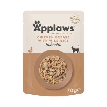 24x70g Applaws csirke & vadrizs húslében nedves macskatáp kép