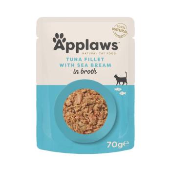 24x70g Applaws tonhal & aranydurbincs hallében nedves macskaeledel kép