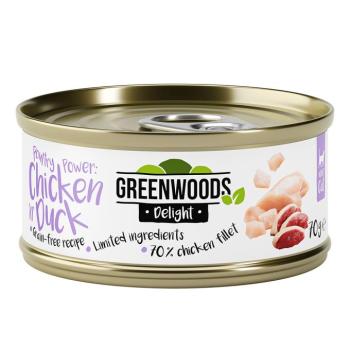 24x70g Greenwoods Delight csirkefilé & kacsa nedves macskatáp kép