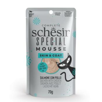 24x70g Schesir Special Skin & Coat lazac & csirke nedves macskatáp kép