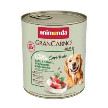 24x800g animonda GranCarno Adult Single Protein csirke+spenót Superfoods nedves kutyatáp