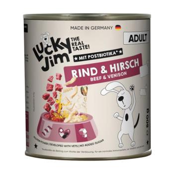 24x800g Lucky Jim Adult, marha & szarvas, gazdaságos csomag, nedves kutyaeledel kép