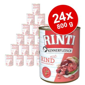 24x800g RINTI ínyenceknek nedves kutyatáp-Junior mix: marha + csirke