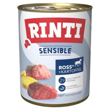 24x800g RINTI Sensible Ló, csirkemáj & burgonya nedves kutyaeledel kép