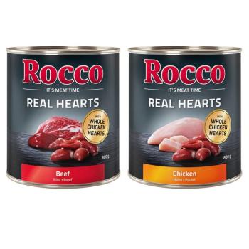 24x800g Rocco Real Hearts nedves kutyatáp mix: 12x marha + 12x csirke kép