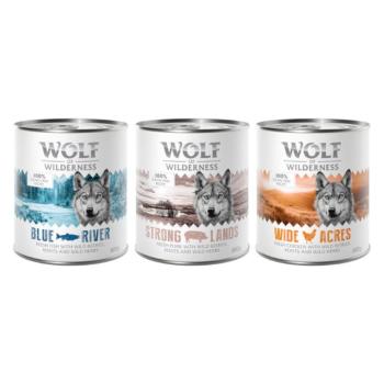 24x800g Wolf of Wilderness nedves kutyatáp- Mix: 12x csirke + 6x sertés + 6x hal kép