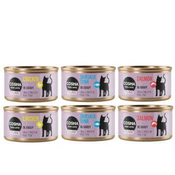 24x80g Cosma Pure nedves macskatáp vegyes csomagban kép