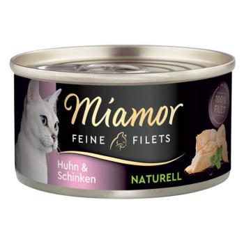 24x80g Miamor Naturelle Fine Filets nedves macskatáp - Csirke & sonka kép