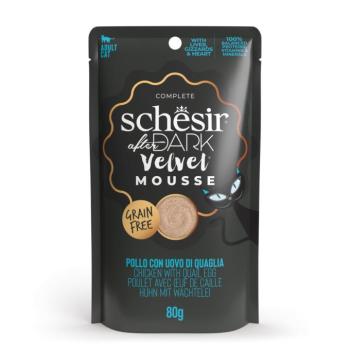 24x80g Schesir After Dark Velvet Mousse csirke & fürjtojás nedves macskatáp kép