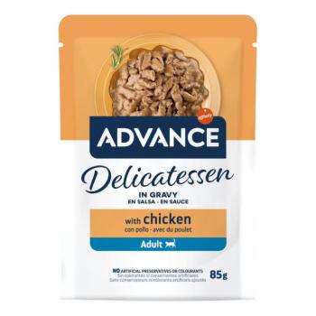 24x85g Advance Delicatessen csirke szószban nedves macskatáp 18+6 ingyen kép
