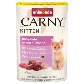 24x85g animonda Carny Kitten tasakos nedves kölyökmacskatáp-Baby-Paté marhahúsleveslével kép