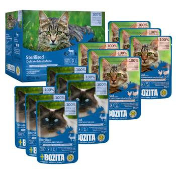 24x85g Bozita falatok szószban Sterilised nedves macskatáp - Vegyes csomag kép