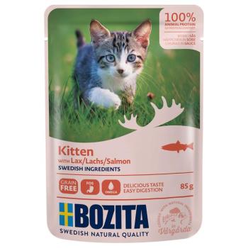 24x85g Bozita Kitten falatok szószban lazac nedves macskatáp kép