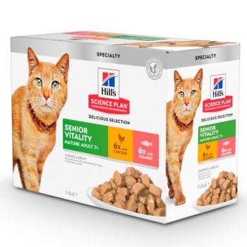 24x85g Hill's Feline 7+ Youthful Vitality tasakos nedves macskatáp kép