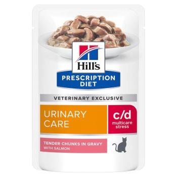 24x85g Hill's Prescription Diet c/d Urinary Stress Urinary Care lazac nedves macskatáp kép