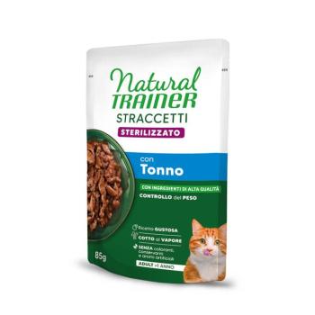 24x85g Natural Trainer Straccetti Adult Sterilised csíkok szószban nedves macskatáp - Tonhal kép