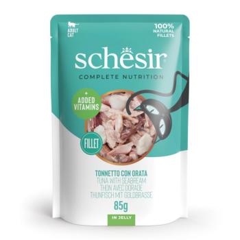 24x85g Schesir Complete Nutrition Filet tonhal & aranydurbincs aszpikban nedves macskatáp kép