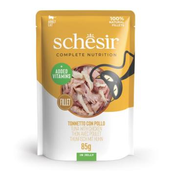 24x85g Schesir Complete Nutrition Filet tonhal & csirke aszpikban nedves macskatáp kép