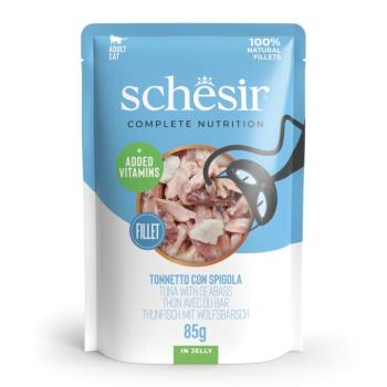 24x85g Schesir Complete Nutrition Filet tonhal & farkassügér aszpikban nedves macskatáp kép