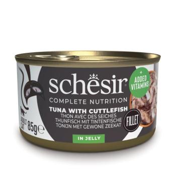 24x85g Schesir Complete Nutrition Filet tonhal & tintahal aszpikban nedves macskatáp kép