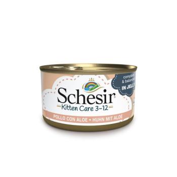 24x85g Schesir Kitten csirke & aloe vera aszpikban nedves macskatáp kölyököknek kép