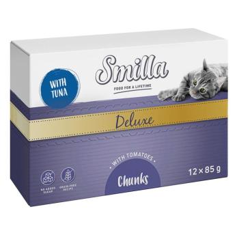 24x85g Smilla Deluxe falatok szószban tonhal & paradicsom nedves macskatáp kép