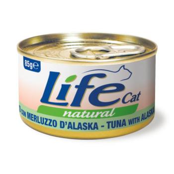 24xx85g Life Cat Natural Adult Tonhal & alaszkai tőkehal nedves macskatáp kép