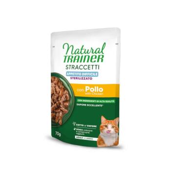 28x70g Natural Trainer Straccetti Difficult Appetite Sterilised csíkok szószban nedves macskatáp kép