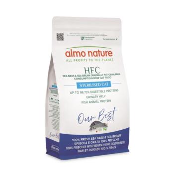 2x1,2kg Almo Nature HFC Longevity Sterilizált farkassügér & aranydurbincs, száraz macskaeledel kép