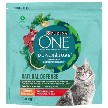 2x1,4kg PURINA ONE Dual Nature Sterilized marha & spirulina száraz macskatáp kép