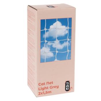 2x1,5m TIAKI dróttal megerősített macskaháló, világosszürke kép