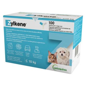 2x100db Zylkene kapszula (< 10 kg) 75 mg étrend-kiegészítő kutyáknak, macskáknak kép