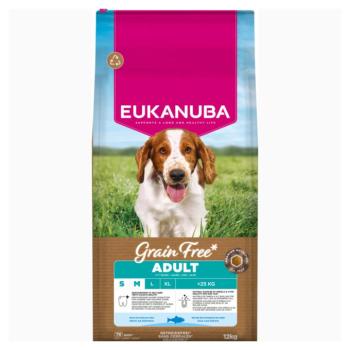 2x12kg Eukanuba Grain Free Adult Small & Medium tengeri hal száraz kutyatáp kép