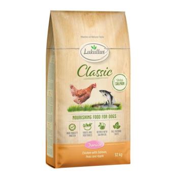 2x12kg Lukullus Classic Junior csirke & lazac száraz kutyatáp új receptúrával kép