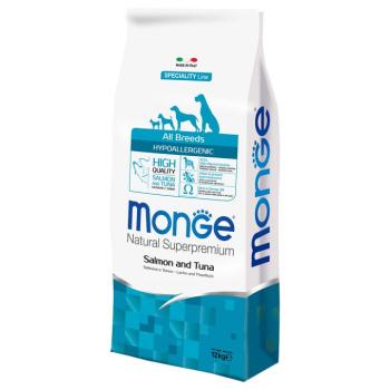 2x12kg Monge Superpremium All Breeds Hypoallergenic lazac és tonhal száraz kutyatáp kép