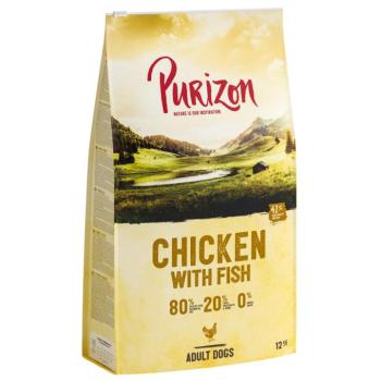 2x12kg Purizon Adult csirke & hal gabonamentes száraz kutyatáp új receptúrával kép