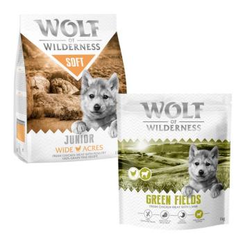 2x1kg Wolf of Wilderness Junior száraz kutyatáp vegyes próbacsomag - Mix III: Soft csirke & bárány (új recept) kép