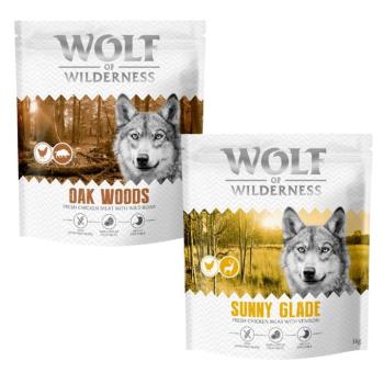 2x1kg Wolf of Wilderness - vegyes próbacsomag száraz kutyatáp - "Classic": szarvas, vaddisznó kép