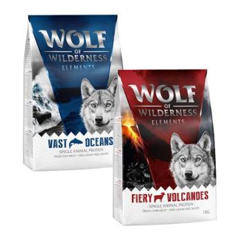 2x1kg Wolf of Wilderness - vegyes próbacsomag száraz kutyatáp - Sensitiv "Fieri Volcanoes" bárány & Sensitiv "Vast Oceans" hal kép