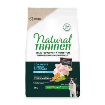 2x2,5kg Natural Trainer Selected Quality Nutrition Adult Medium & Maxi fehér hal száraz kutyatáp kép
