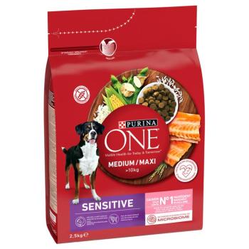 2x2,5kg PURINA ONE Medium/Maxi Sensitive lazac száraz kutyatáp kép