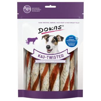 2x200g Dokas Kau-Twister kutyasnack-marhabőr, kacsaszív & kacsamellfilé kép