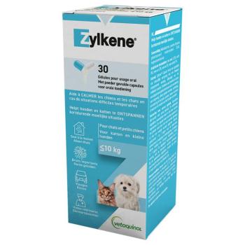 2x30db Zylkene kapszula (< 10 kg) 75 mg étrend-kiegészítő kutyáknak, macskáknak kép