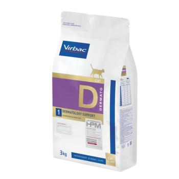 2x3kg Virbac Veterinary HPM Cat Dermato D1, száraz macskatáp kép