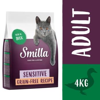 2x4kg Smilla Adult Sensitive gabonamentes kacsa száraz macskatáp