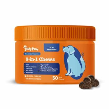 2x50db Zesty Paws Senior Advanced 9-in-1 Chews pulyka étrend-kiegészítő kutyának kép