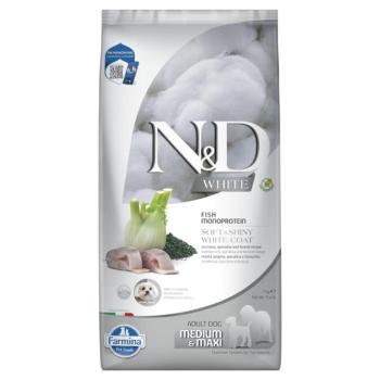 2x7kg N&D Adult Medium/Maxi White tengeri sügér, édeskömény & spirulina száraz kutyatáp kép