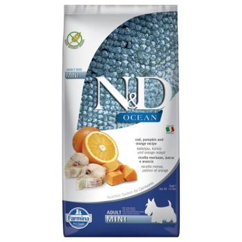 2x7kg N&D Ocean Adult Mini tőkehal, sütőtö & narancs száraz kutyatáp kép